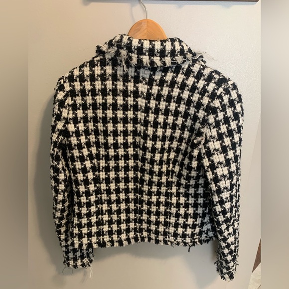 Vintage Beechers Brook Black and White Cropped Tweed Jacket - Size 6 - Picture 7 of 8